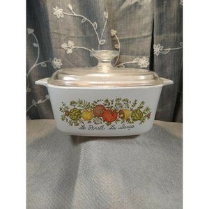 Vintage CorningWare Spice of Life A-1-1/2-B 1.5 Qt Dish W/  Pyrex Lid A-7-C 30
